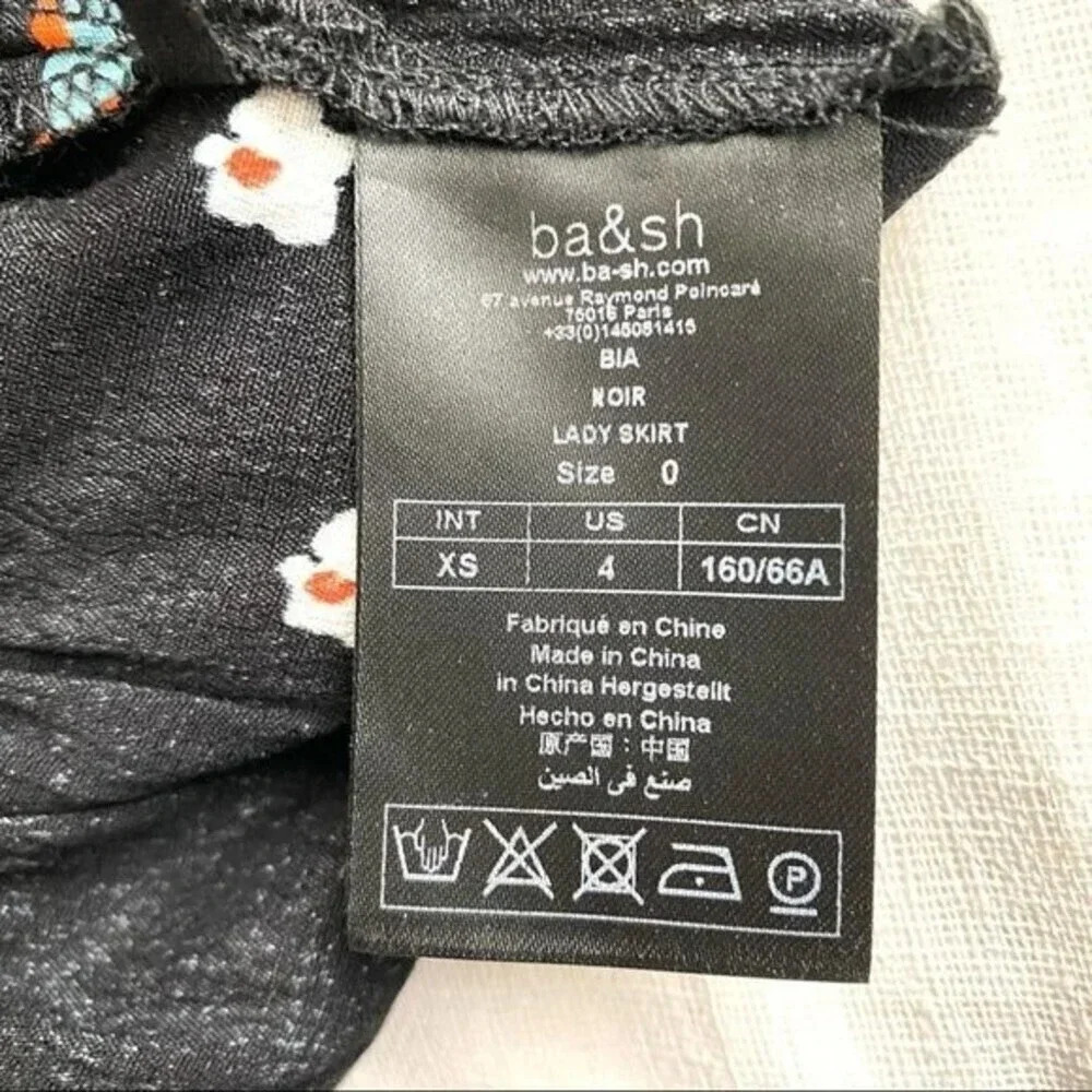 NEW BA&SH Bia floral print crepe mini skirt - Picture 12 of 13